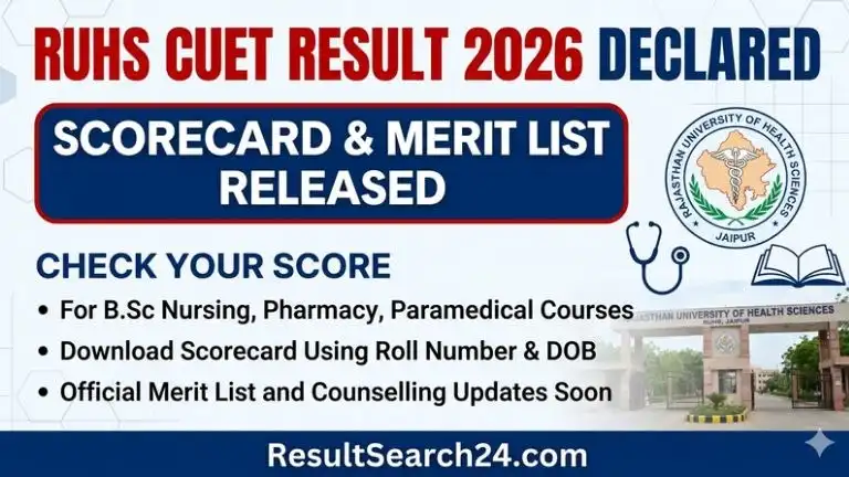 RUHS CUET 2026 Result